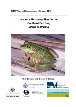 National Recovery Plan for the Southern Bell Frog Litoria Raniformis