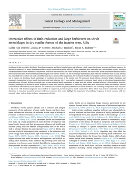 Interactive Effects of Fuels Reduction and Large Herbivores on Shrub