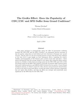 The Groko Effect: Does the Popularity of CDU/CSU and SPD Suffer from Grand Coalitions?