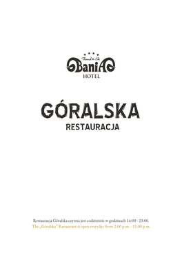 Goralska Menu