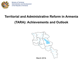 Territorial and Administrative Reform in Armenia (TARA): Achievements and Outlook