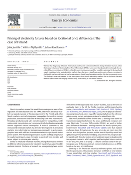 Pricing of Electricity Futures Based on Locational Price Differences: the Case of Finland