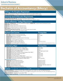 Bachelor of Accountancy (Baccy) Writing in the Discipline Requirement UW 1020 University Writing - Must Be Completed First Before Taking Two Additional WID Courses