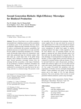 High-Efficiency Microalgae for Biodiesel Production