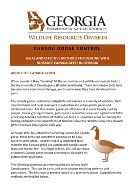 Canada Goose Control