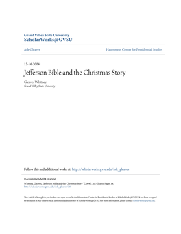 Jefferson Bible and the Christmas Story Gleaves Whitney Grand Valley State University