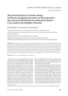 The Potential Impact of Climate Change and Forest Management Practices on Heterobasidion Spp. Infection Distribution in Northwe