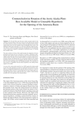 Counterclockwise Rotation of the Arctic Alaska Plate: Best Available Model Or Untenable Hypothesis for the Opening of the Amerasia Basin