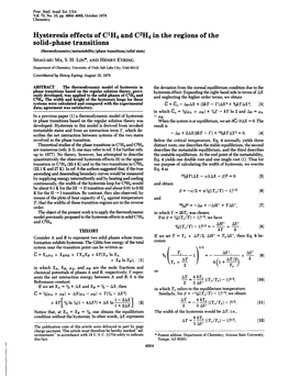 Hysteresis Effects of C1H4 and C2H4 in the Regions of the Solid-Phase Transitions (Thermodynamics/Metastability/Phase Transitions/Solid State) SHAO-MU MA, S