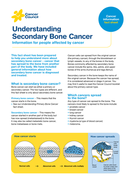 Understanding Secondary Bone Cancer Information for People Affected by Cancer