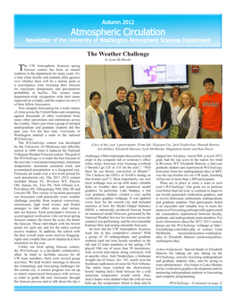 Atmospheric Circulation Newsletter of the University of Washington Atmospheric Sciences Department