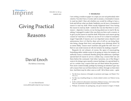 Giving Practical Reasons