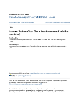 Review of the Costa Rican Glaphyriinae (Lepidoptera: Pyraloidea: Crambidae)