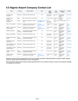 4.5 Algeria Airport Company Contact List