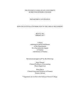 Open Final - HOW INCENTIVES CONTRIBUTED to the GREAT Recessiondocx.Pdf