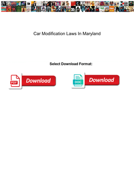Car Modification Laws in Maryland