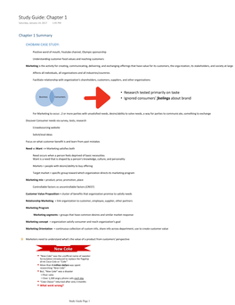 Study Guide: Chapter 1 Saturday, January 14, 2017 1:45 PM