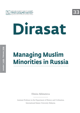 Managing Muslim Minorities in Russia Jumada I, 1439 - February 2018