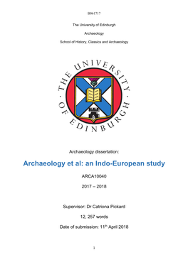 Archaeology Et Al: an Indo-European Study