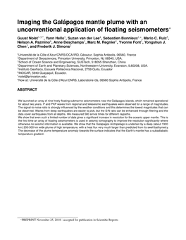 Imaging the Galápagos Mantle Plume with an Unconventional Application of Floating Seismometers