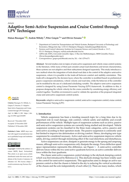 Adaptive Semi-Active Suspension and Cruise Control Through LPV Technique