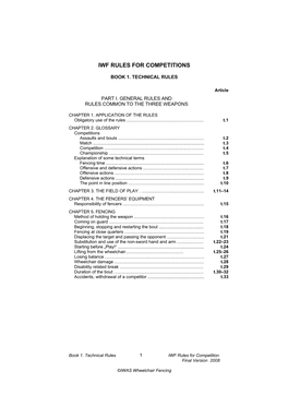 Iwf Rules for Competitions