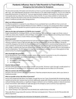 Fact Sheet Influenza Peramivir