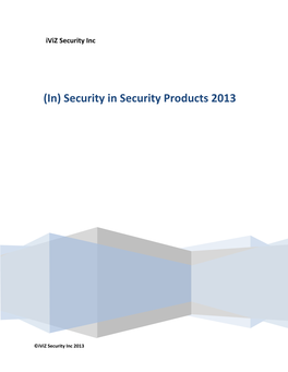 (In) Security in Security Products 2013