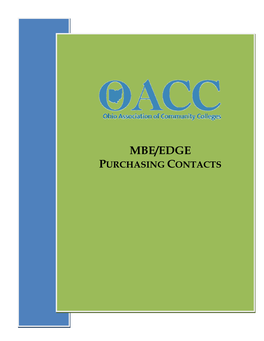 MBE/EDGE PURCHASING CONTACTS Belmont Technical College 120 Fox-Shannon Place, St