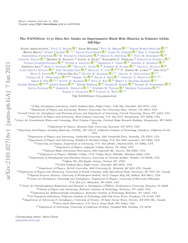 Arxiv:2101.02716V1 [Astro-Ph.GA] 7 Jan 2021 Center for Gravitation, Cosmology and Astrophysics, Department of Physics, University of Wisconsin-Milwaukee, P.O