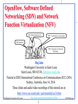 Tutorial on Openflow, Software Defined Networking (SDN) and Network Function Virtualization (NFV)