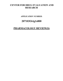 Pharmacology Review(S) Memorandum