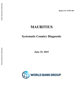 MAURITIUS Systematic Country Diagnostic