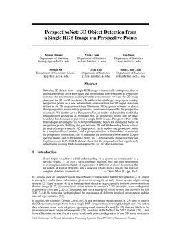 3D Object Detection from a Single RGB Image Via Perspective Points