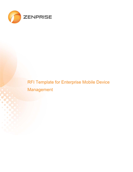 RFI Template for Enterprise Mobile Device Management