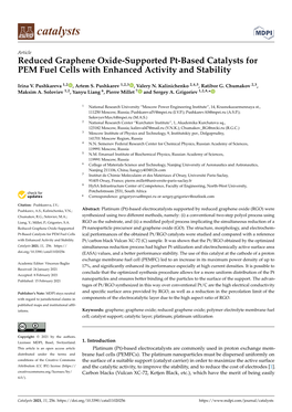 Reduced Graphene Oxide-Supported Pt-Based Catalysts for PEM Fuel Cells with Enhanced Activity and Stability