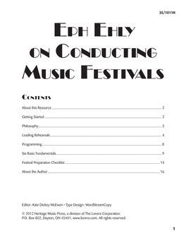 Eph Ehly on Conducting Music Festivals