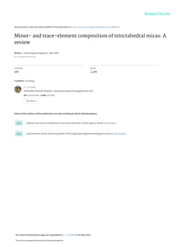 Minor- and Trace-Element Composition of Trioctahedral Micas: a Review