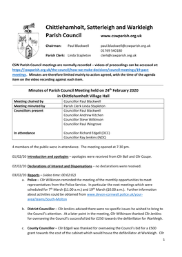 Chittlehamholt, Satterleigh and Warkleigh Parish Council