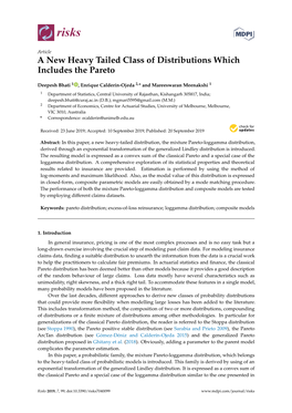 A New Heavy Tailed Class of Distributions Which Includes the Pareto