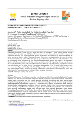 Jurnal Geografi Volume 13 No 2 (179 Dari 224)