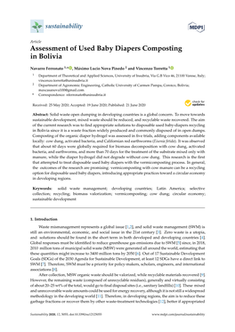 Assessment of Used Baby Diapers Composting in Bolivia