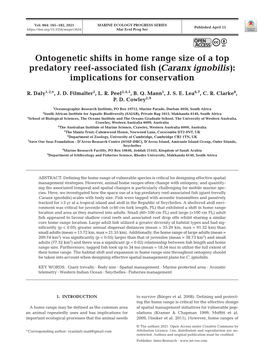 Caranx Ignobilis): Implications for Conservation