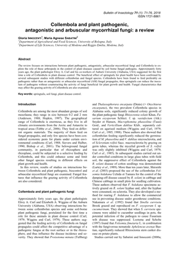 Collembola and Plant Pathogenic, Antagonistic and Arbuscular Mycorrhizal Fungi: a Review