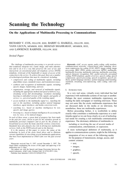 On the Applications of Multimedia Processing to Communications