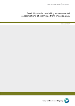 Feasibility Study: Modelling Environmental Concentrations of Chemicals from Emission Data