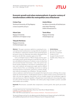 Economic Growth and Urban Metamorphosis: a Quarter Century of Transformations Within the Metropolitan Area of Bucharest