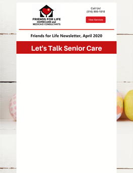 Friends for Life Newsletter, April 2020