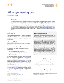 Affine Symmetric Group Joel Brewster Lewis¹*