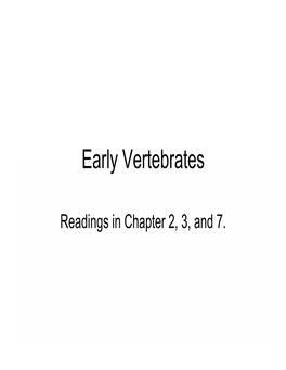 Early Vertebrates